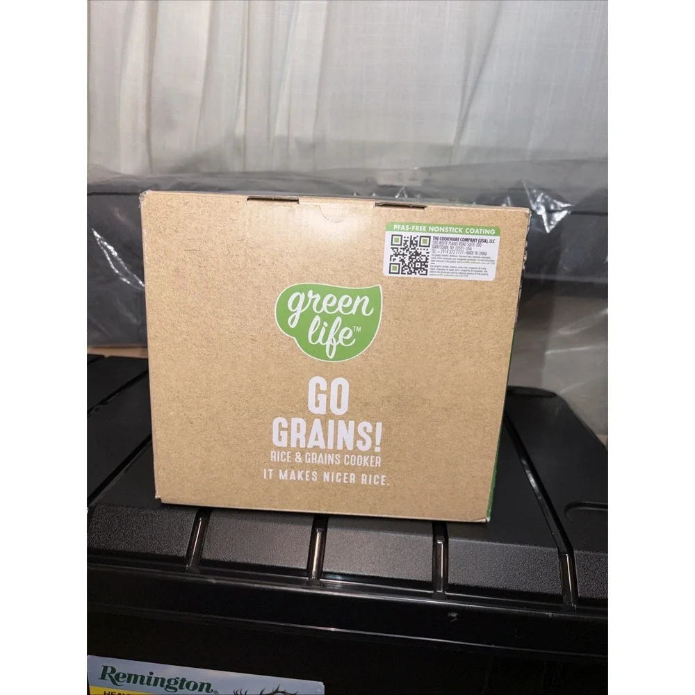 Green Life Healthy Ceramic Nonstick Go Grains,‎ Rice and Grains Cooker Black NIB